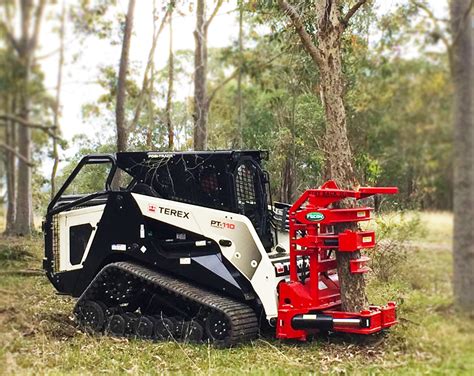 rotating tree shear skid steer|skid steer tree shear used.